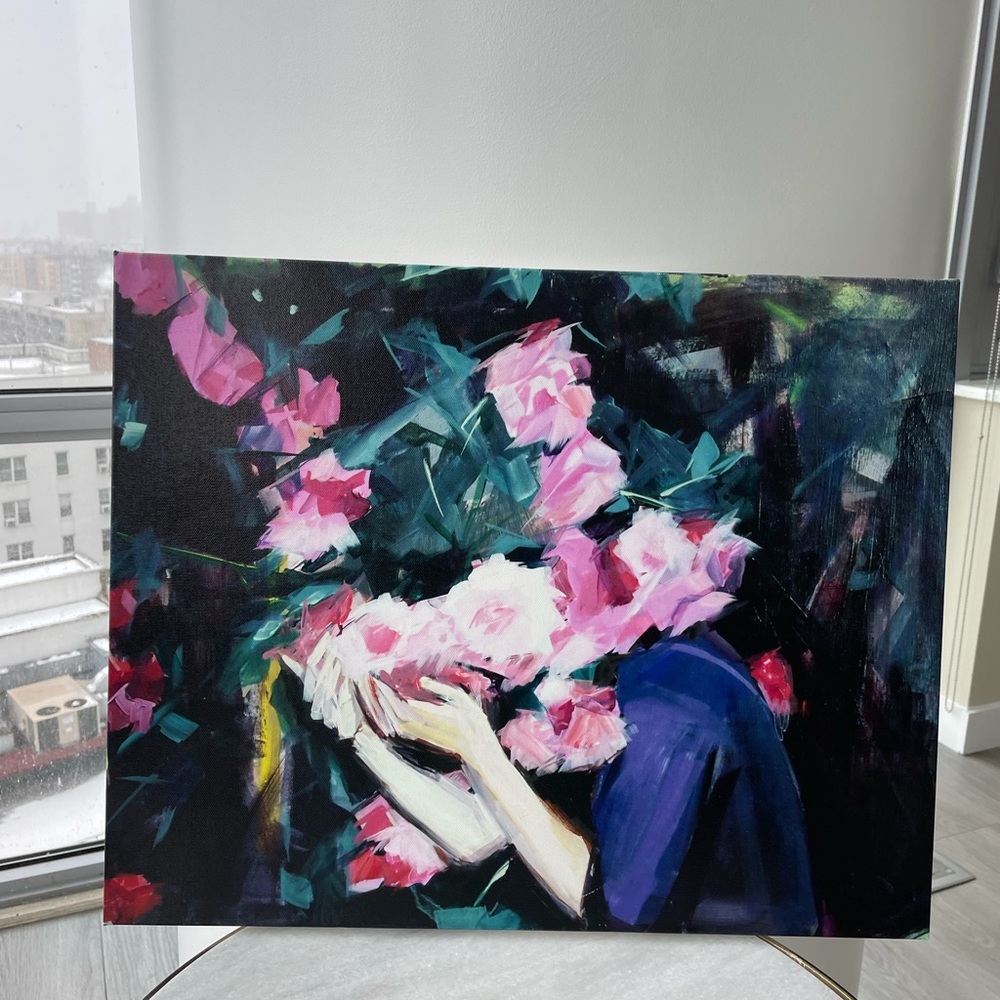 Woman and flowers print artwork 20x16 inch - Picture 3 of 7